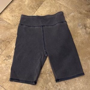 Gray blue high rise biker shorts